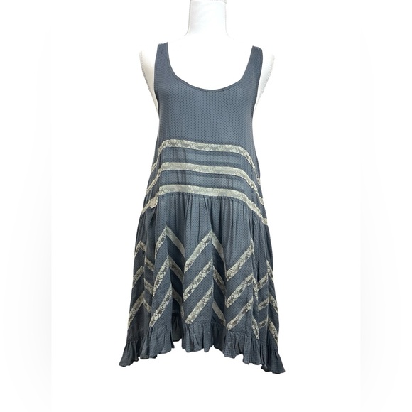 RARE ASO Violet Harmon Free People Voile Lace Polka Dot Trapeze Tank Top Dress - Picture 8 of 13